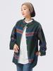 Beams Boy Women's Large Tartan Basque Shirt, D.GRN, One Size