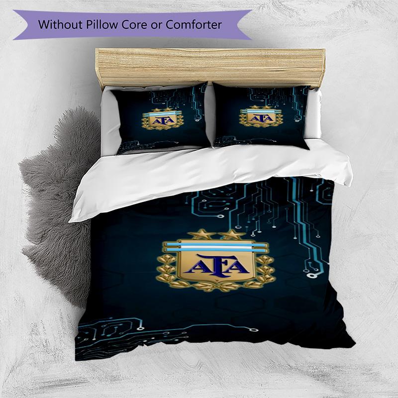 Argentina Football Club Printed Pattern Duvet Cover Set – Includes 1 Duvet Cover and 2 Matching Pillowcases Bedroom Decor Christmas Gifts