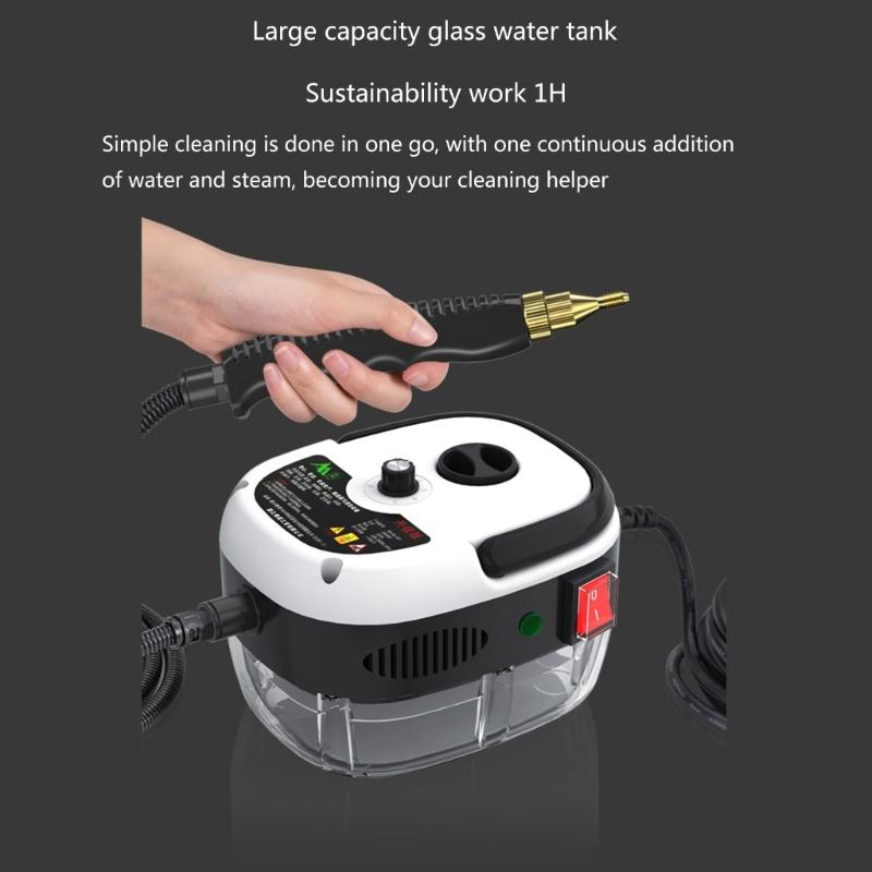 Buharlı Temizleyici 2500W El Tipi Buharlı Temizleyici 6 Hızlı Yüksek Basınç Sıcaklık Buharlı Temizleme Makinesi Fırça Başlıkları ile