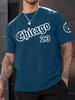 Summer Chicago Men's Loose Breathable Round Neck T-shirt with 23 Digital Racing Printed Pattern, Passionate Daily Life Top