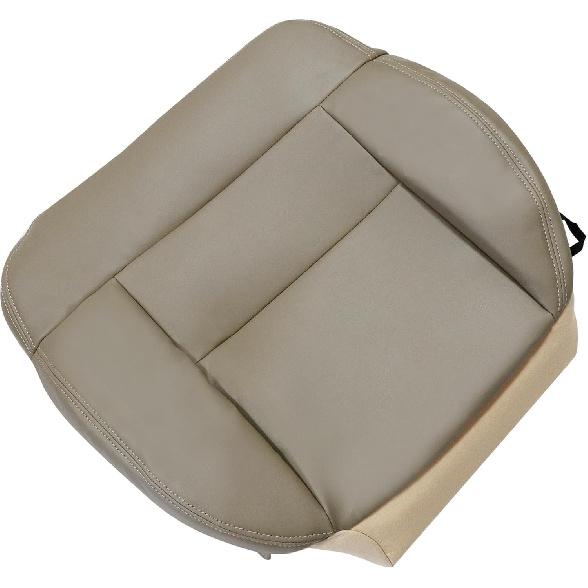 Front Left Driver Side Bottom Seat Cover Replacement Leather Beige Tan Compatible with Ford F150 Lariat XL XLT 2004 2005 2006 2007 2008