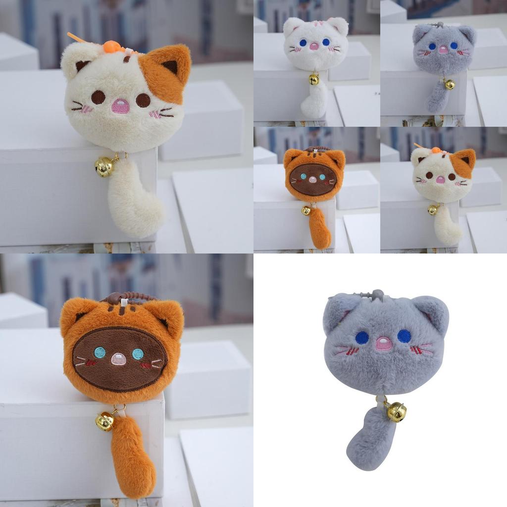 Adorable Cartoon Plush Cat Keychain Soft Pp Cotton Filling Cute Toy For Students