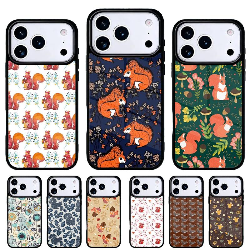 Funny Animal Squirrel Phone Case for iPhone 17 16 15 14 13 Pro Max Back Cover for 12 11 Pro Coque