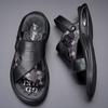 First layer cowhide sandals men's trend 2025 summer non-slip soft sole dual-purpose beach shoes men's leather sandals men's