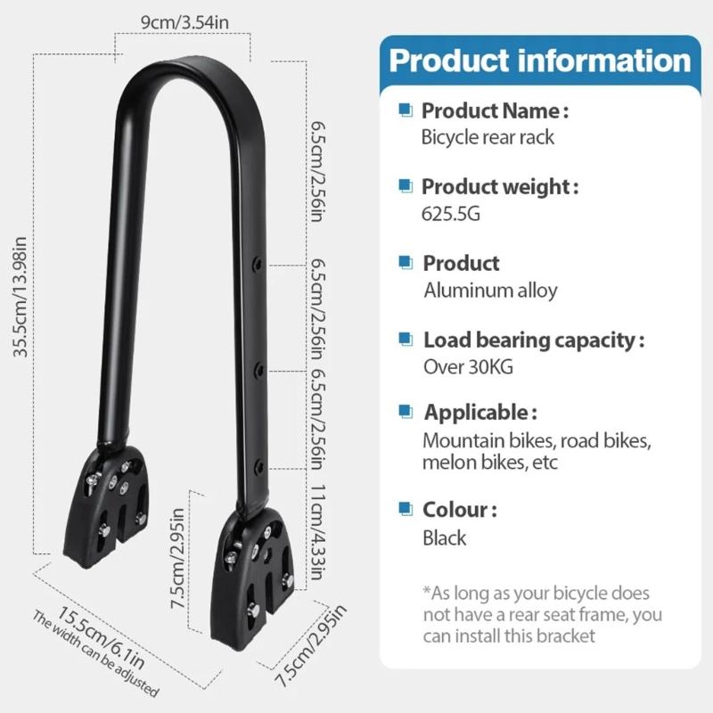 Universal Bike Cargo Rack Tool  Assembly 30kg Capacity  Aluminum Construction