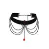 Sweet Cool Babes Ruby Spider Collar Necklace, Gothic Blood Drip Chain Tassel Necklace