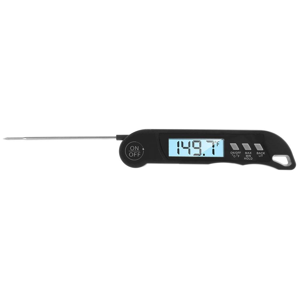 Klappbares Alarmthermometer Elektronisches Grillthermometer Lebensmitteltemperatur-MessgerätSchwarz