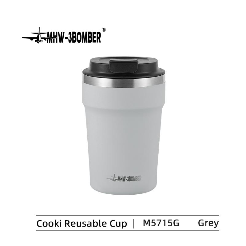 MHW-3BOMBER 360ml Coffee Cups Portable Car Travel Mug with Leak-proof Lid Thermal Mugs Double Walled Water Cup Home