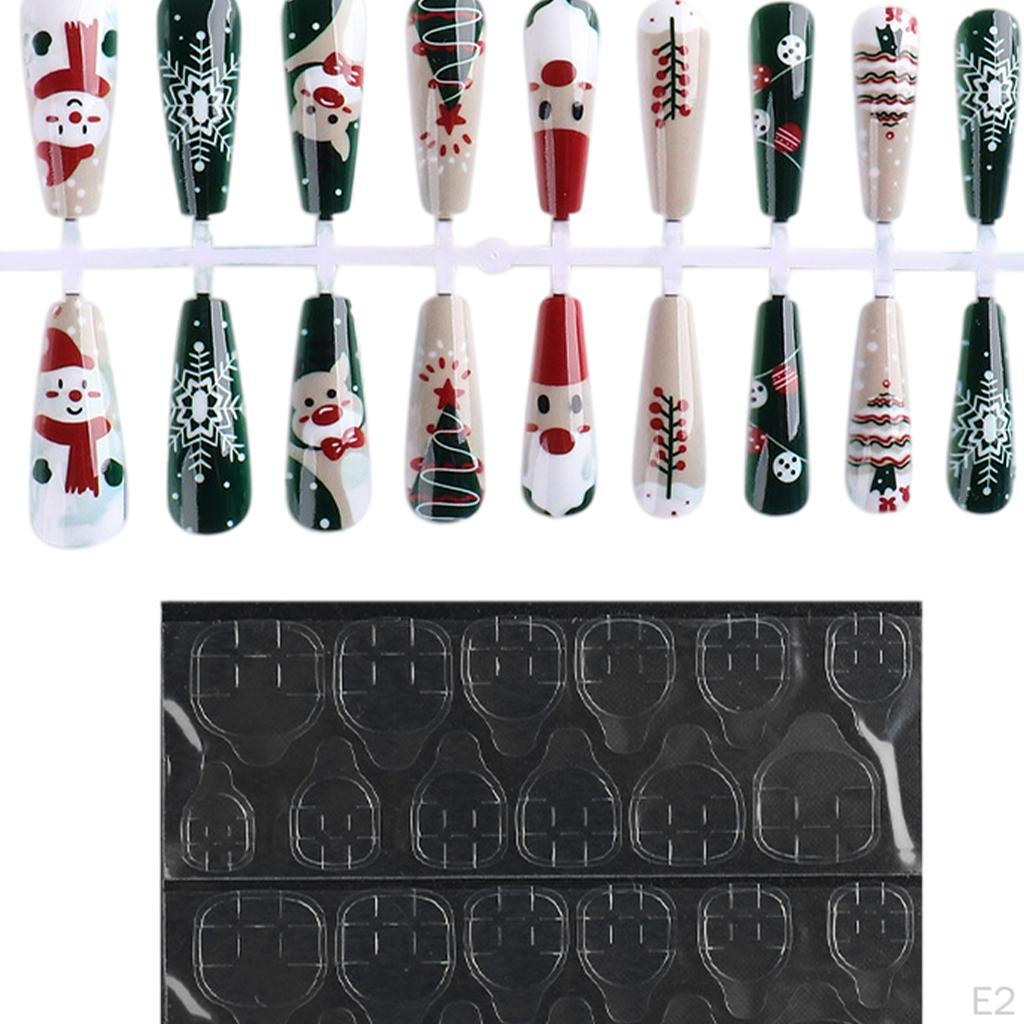 24 Pieces Nails Stylish with Double-Sided Tapes Fashion False Fingernails DIY Women Girls