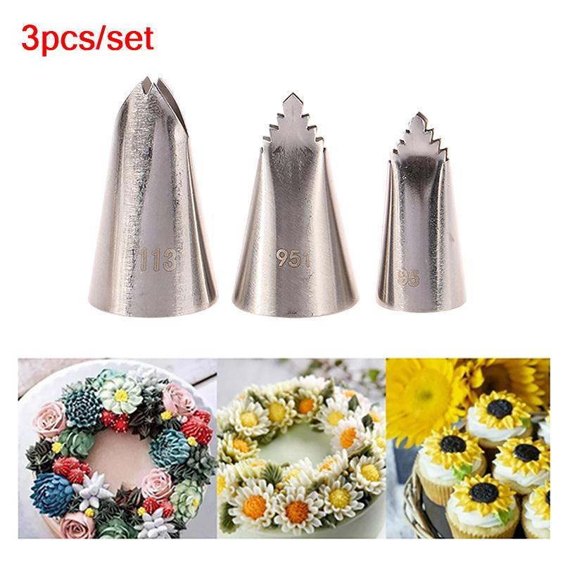 3ks/sada 95#951#113# Listy Poleva Potrubní Tryska Slunečnice Cukrářské Trysky Pro Zdobení Dortů Nástroje Krém Dezert Dekoratéři