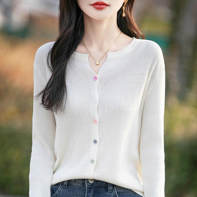 Cardigan ușor, 50% lână, 50% mătase de dud, pentru femei - tricotaje versatile pentru 4 sezoane pentru confort și stil pe tot parcursul anului