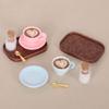 Miniature English Coffee Cup Party Accessories Alloy Coffee Cup Set Pretend Play Detail Dollhouses Decors 3 Set