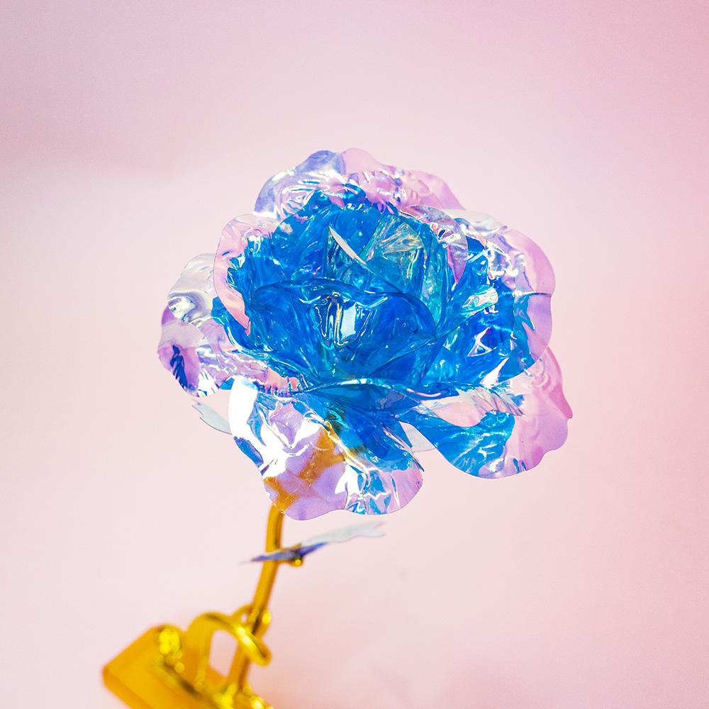Hot Beauty Foil Iridescent Rose Artificial Flower Birthday Valentine'S Day Anniversary Christmas Gifts For Wife And Girl Friend