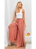 Euro-American Summer Wide-Leg High-Waisted Women's Culottes with Elastic Waistband