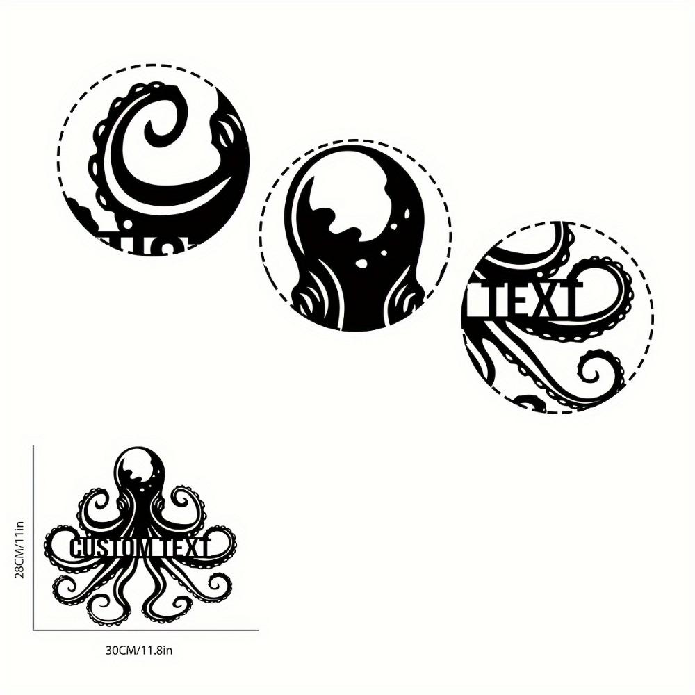 Vintage Octopus Metal Wall Art Personalized Family Name Sign Handcrafted Home Decor Outdoor Gift