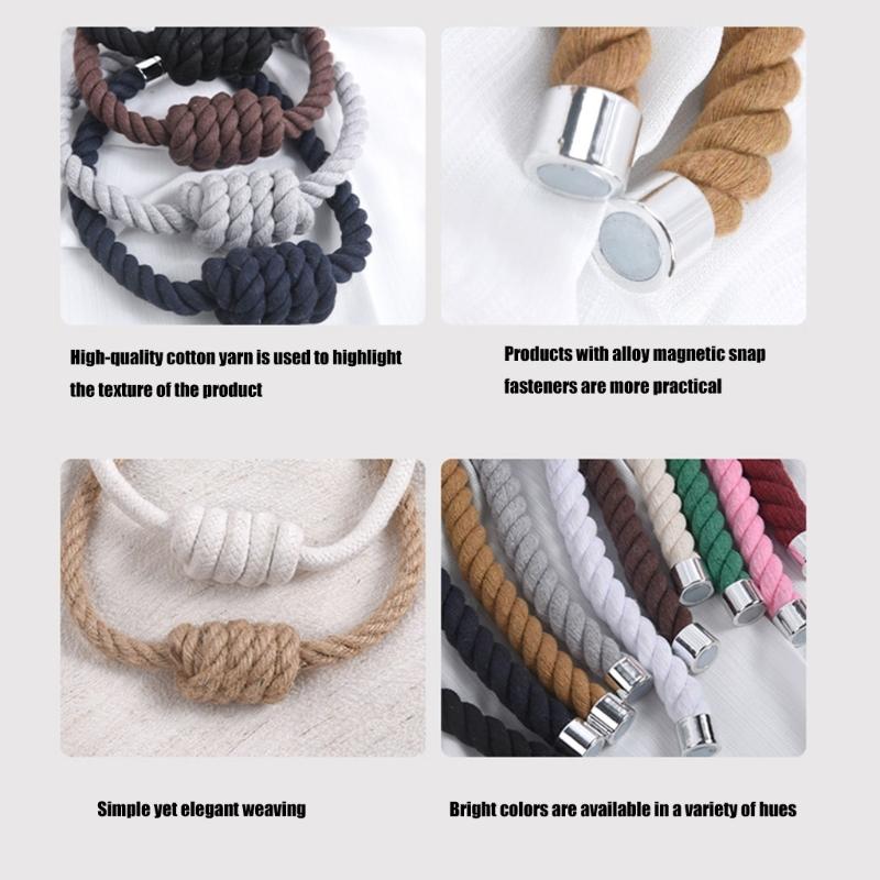 2pcs Decorative Curtain Clasps Holdbacks Strong Magnetic Dustproof Drapery Ties Modern Nordic Designing