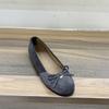 Inner Height Increase Retro Suede Round Head Ballet Single Shoes Women's Shoes 2025 New Autumn Leopard Print Bow Evening Shoes