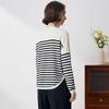 Komong Boka Women's Striped Round Neck Cashmere Pullover Sweater