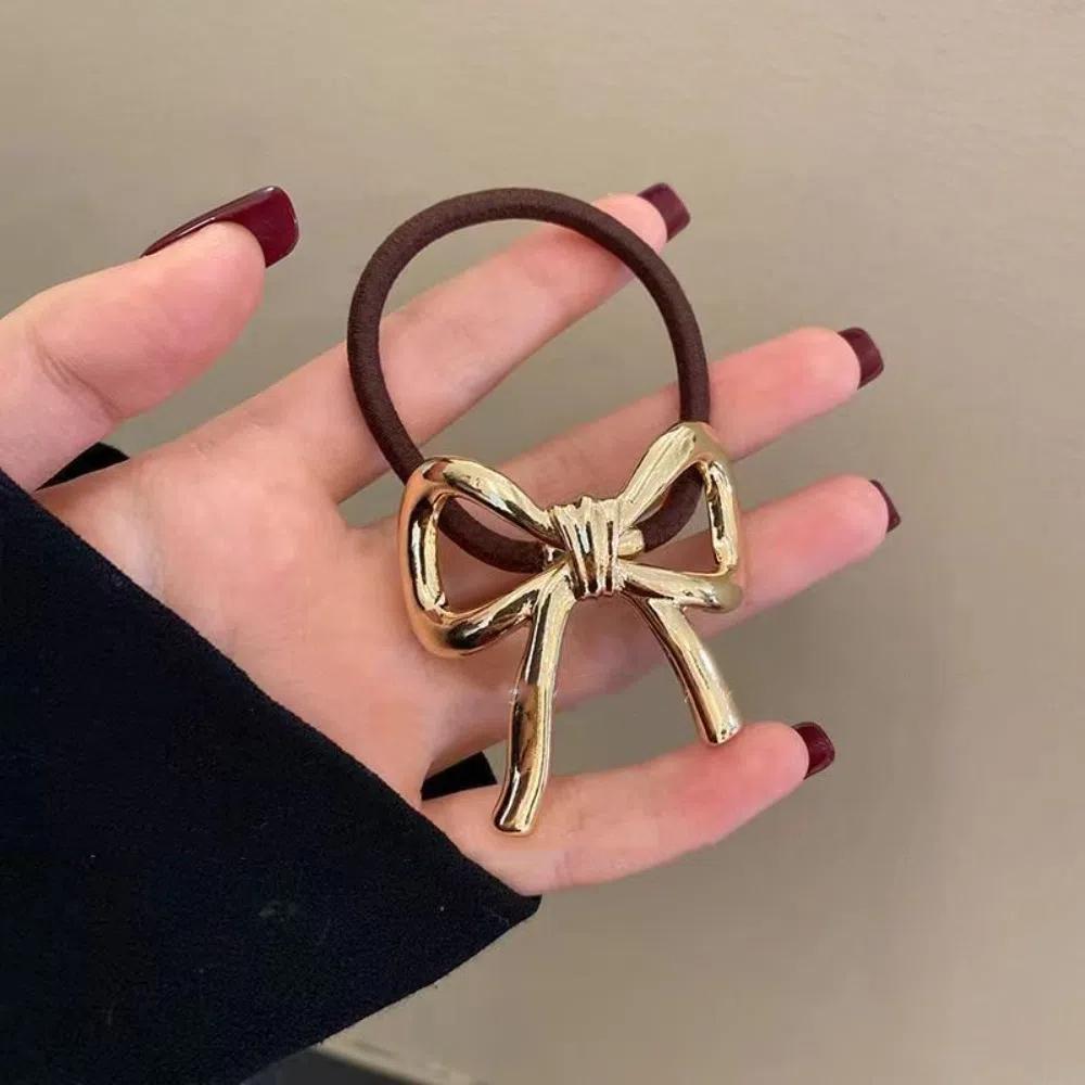 

1/5 шт. Банты, резинки для волос, металлические эластичные резинки, резинки для волос, женские аксессуары для волос 5PCS золотой