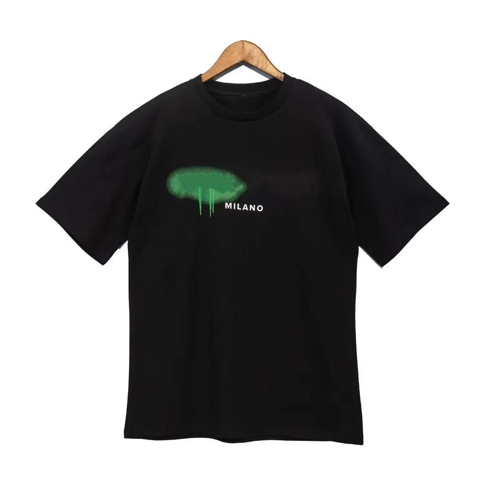 Sommermote Heavyweight Retro menns engelske bokstaver 100 % bomull trykt rundhals Høykvalitets Casual Fitness Street T-skjorte