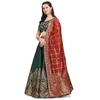 PURVAJA Damen Jacquard Halbgenähter Lehenga Choli (Arambh-D-Green_Green_Einheitsgröße)
