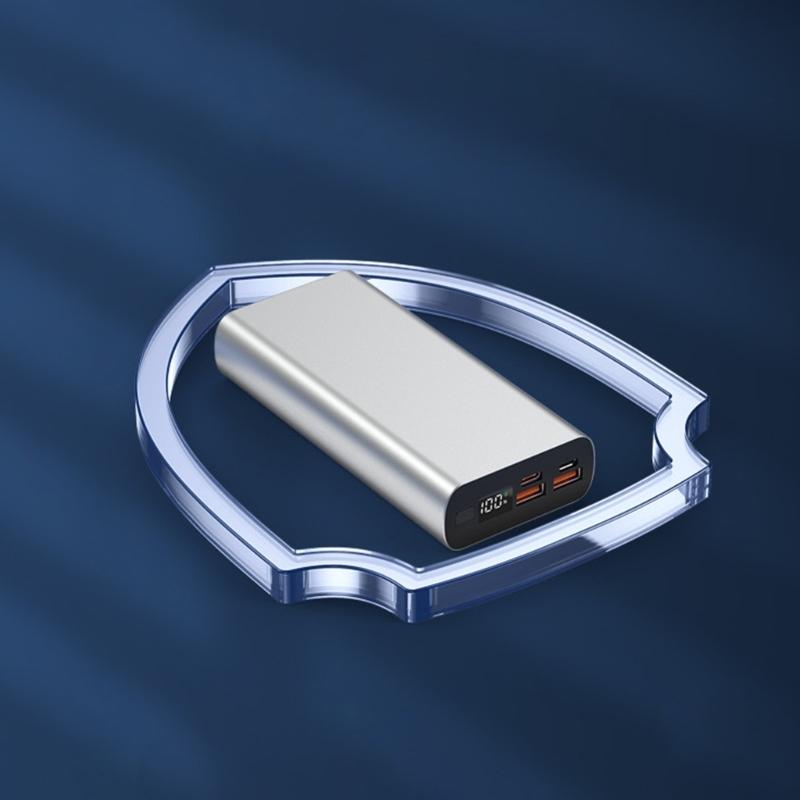 DIY Batery Charging Case Enclosure for 1260110 Polymer Battery PD 22.5W Digital Display Type-C USB1/2 Micro-USB Ports
