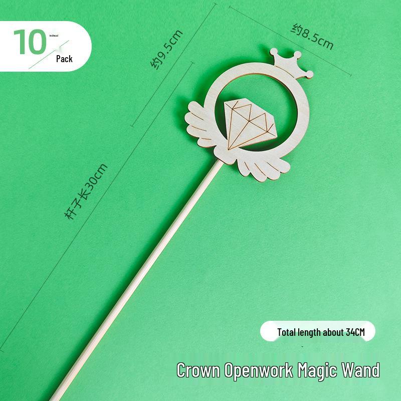 

Деревянная волшебная палочка ручной работы: Дизайн со звездами, луной и снежинками