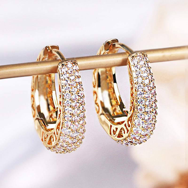 Hip-Hop Street Diamond-Set Personalized Niche Earrings, Trendy Women'S Simple Earrings, Hollow Design Sense