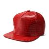 Big Size Crocodile Leatherpattern Baseball Cap Unisex Adjustable Trend Hip Hop Style Cross Skull Flat Brim Duck Tongue Hat