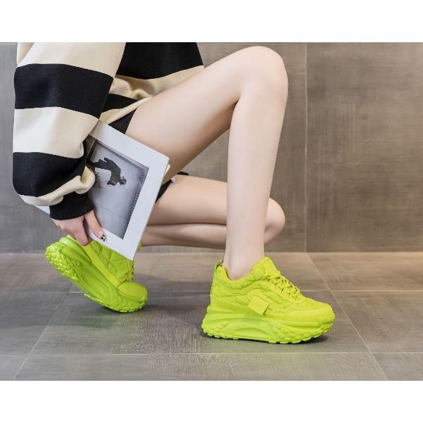 

Silver Leather Platform Shoes Women s Luxury Thick Sports 7cm Lace Up Slip on Sneakers Plus Size 40