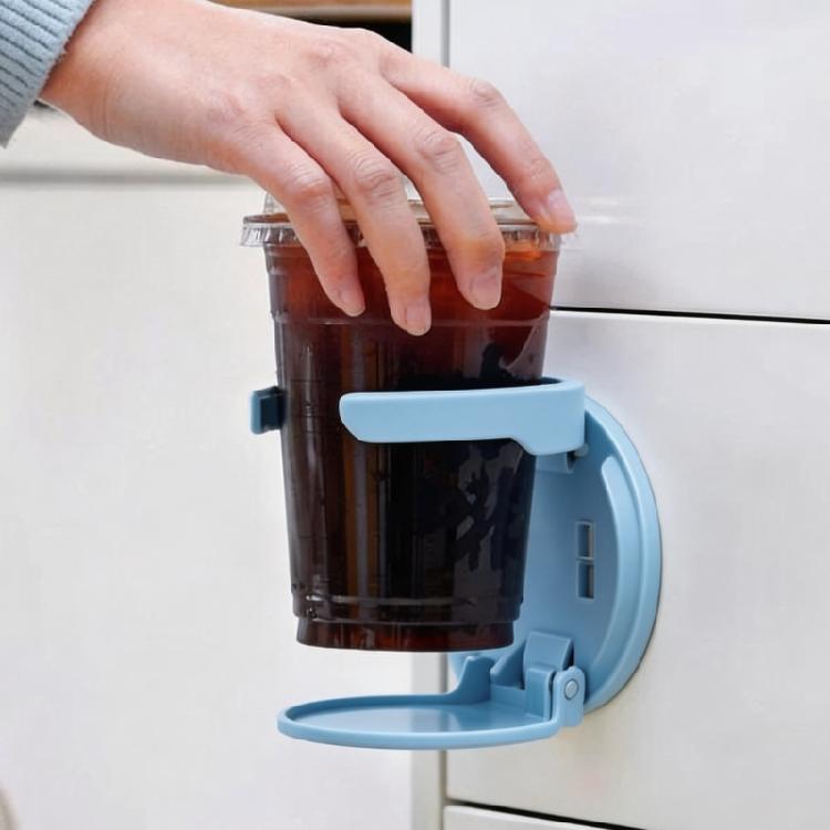 Space Saving Wall Mount Mug Rack For Small Kitchens And Offices Foldable Beverage Holder Bottle Storage Rack