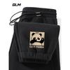 GLM Men's Waffle Pattern Panda Print Jogger Pants