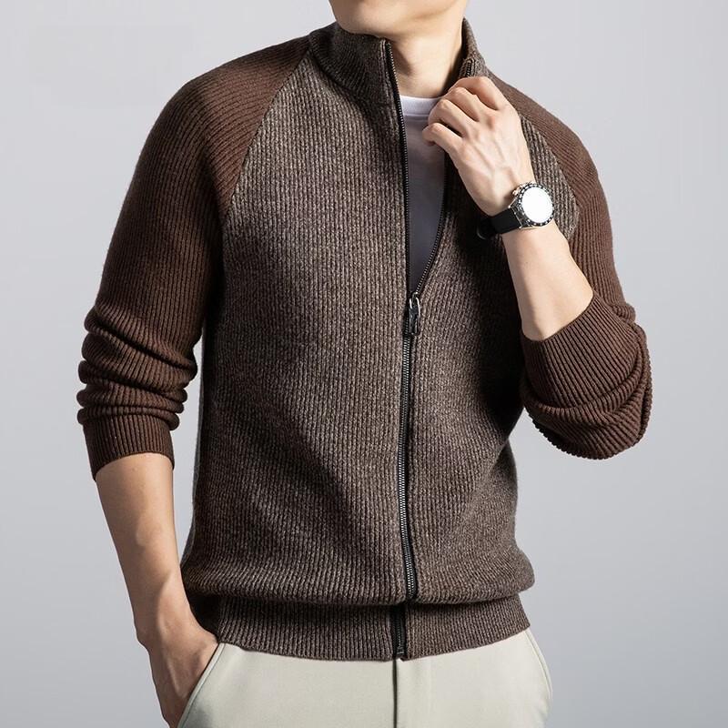 Pierre Cardin Men's Wool Blend Stand-Collar Cardigan