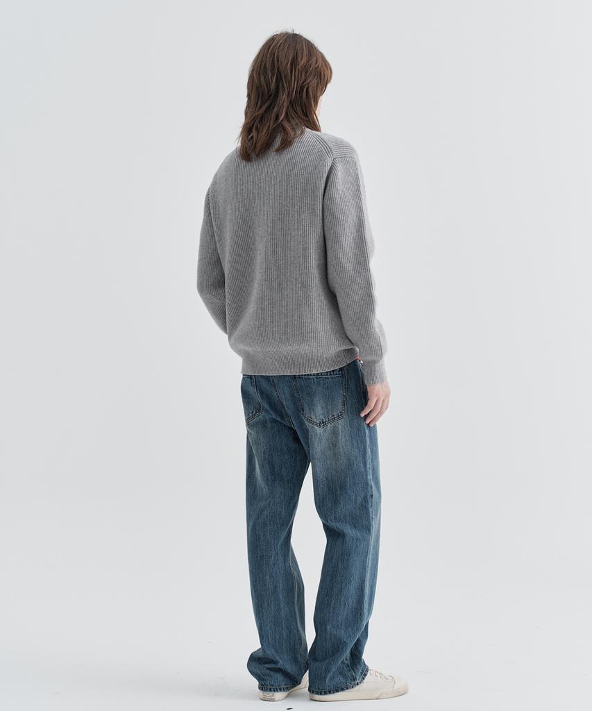 Ezio Urban Zip-Up Cardigan_Melange Gray