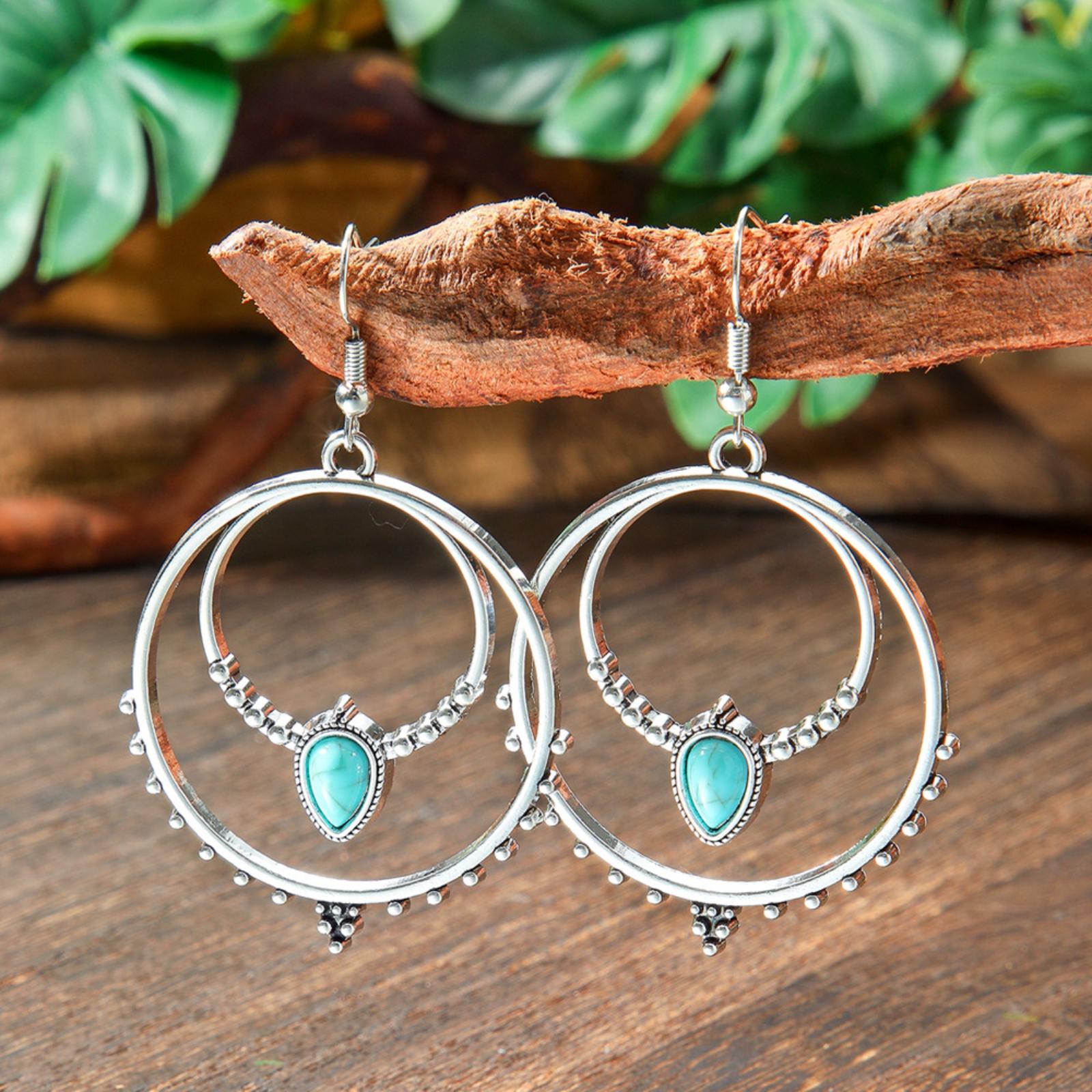 

Personalized Vintage Blue Crystal Women s Earrings Generous Earrings One Size синій