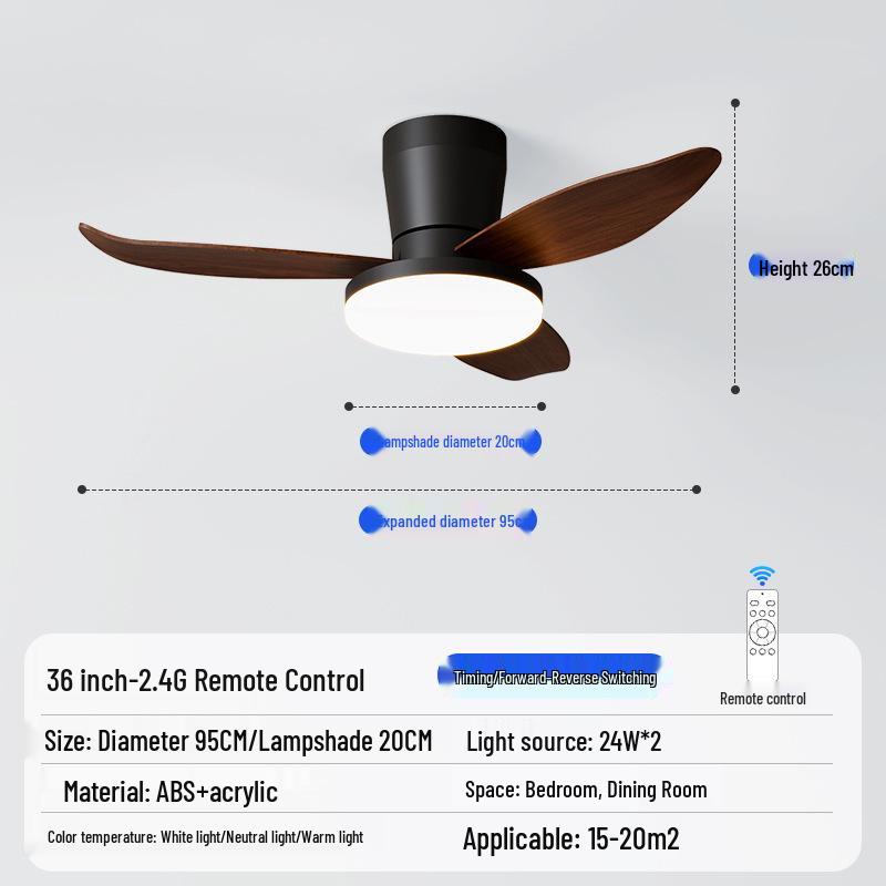 2025 Silent Nordic Ceiling Fan Light for Small Apartments & Bedrooms