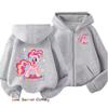 Little Girls Hoodie Zip Up Cute Pony Girls Fall Hooded Jacket Zip Little Pony Autumn Pullover Casual Hoodie Size 100-160