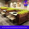 Outdoor Carbonized Wood Flower Box & Railing Planter for Garden or Restaurant Entrance