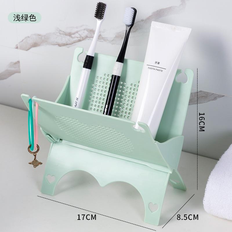 Desktop Foldable Drainable Trash Bag Desk Bathroom Storage Shelf