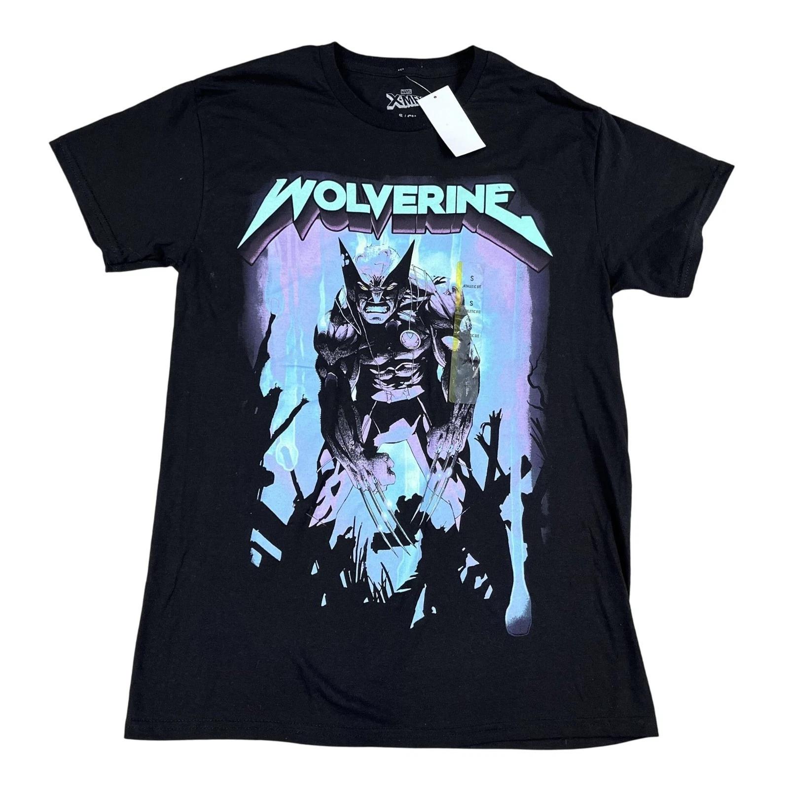 NWT Marvel X-Men Wolverine Athletic Fit Black T-Shirt Sz Small L