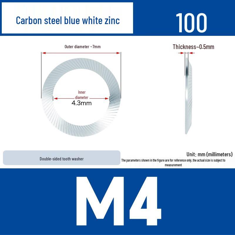 304 Stainless Steel Double-Sided Serrated Lock Washer, Anti-slip Butterfly-shaped, M3-M42