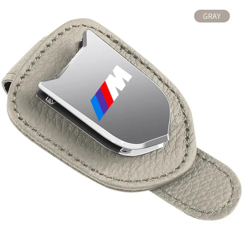 

Car Emblem Sun Visor Sunglasses Clip Glasses Ticket Card Holder For BMW M M3 M5 M6 X3 E46 E90 F30 G20 E36 E34 X6 G20 Accessory сірий