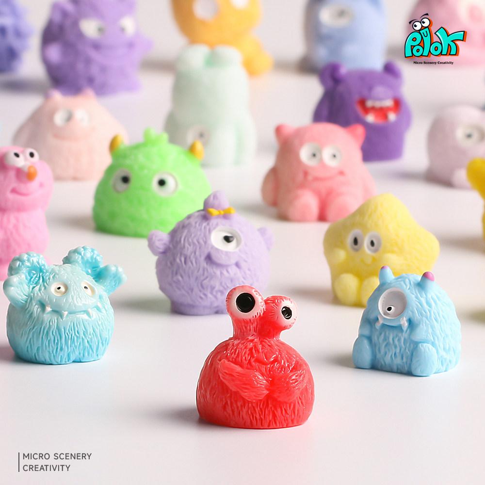 Plok Cute Mini Monster Blind Bag Resin Figurine Car Dashboard Desktop Ornament Trendy Surprise Gift For Toy Collectors And Kids