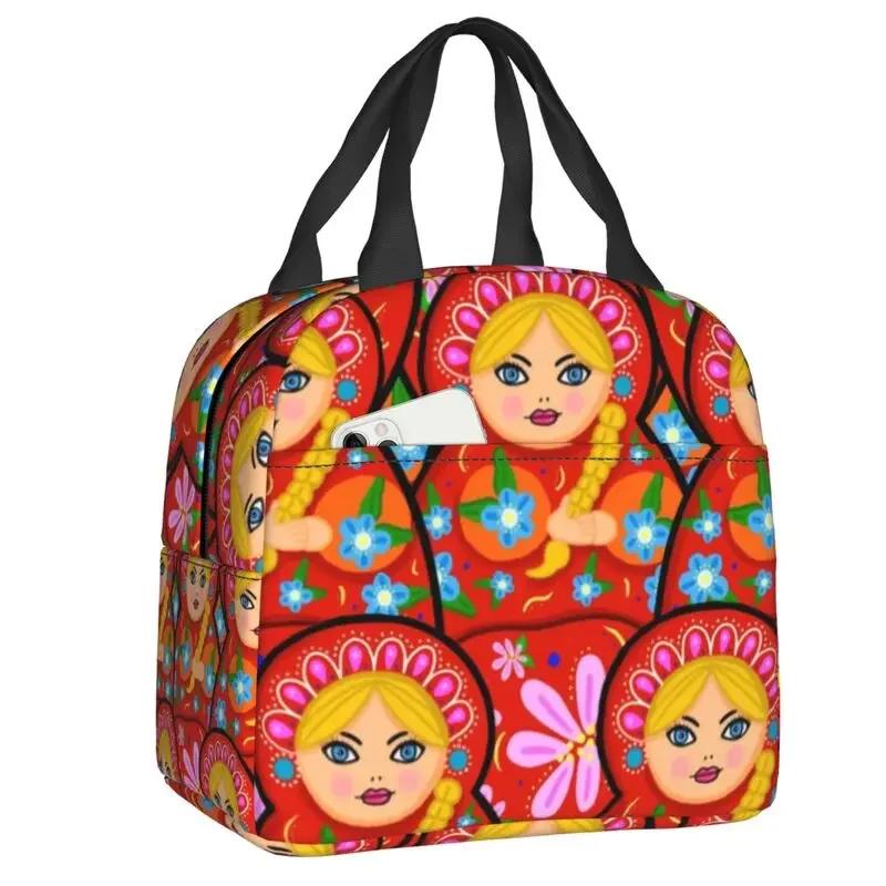 Russia Matryoshka Doll Lunch Box Women Cooler Thermal Food Insulated  Bag School Children Student Resuable Picnic Tote Bags