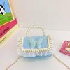 Lace Cute Stylish Childrens Bag Beautiful Butterfly Pearl Handbag For Toddler Girls