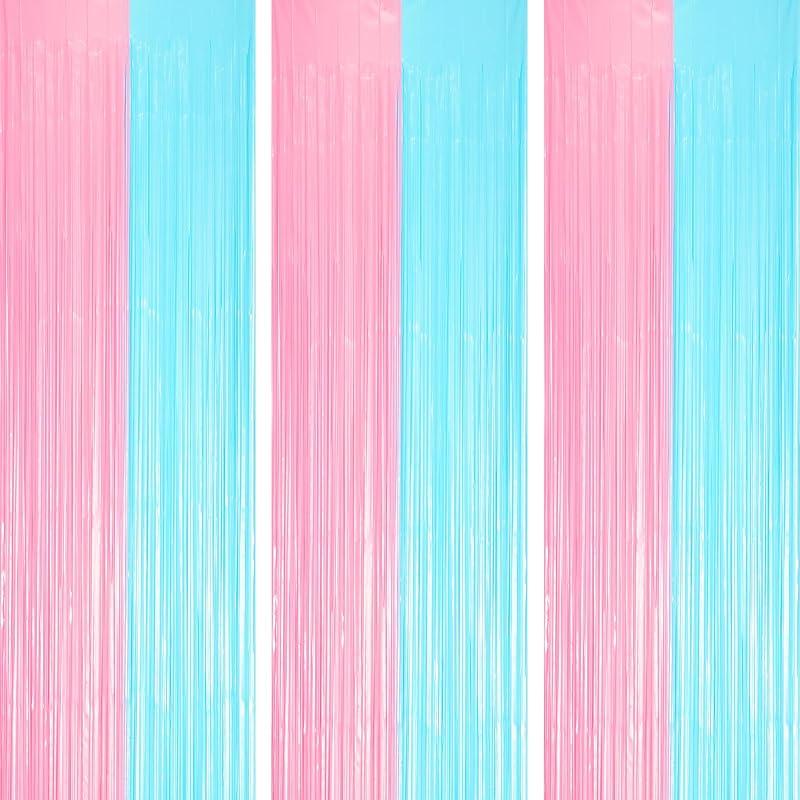 3 Pack 3.3x8.2 Feet Gold Foil Fringe Backdrop Curtains, Tinsel Streamers, Fringe Backdrop for 2025 New Years Eve, Graduation, Birthday, Baby Shower,
