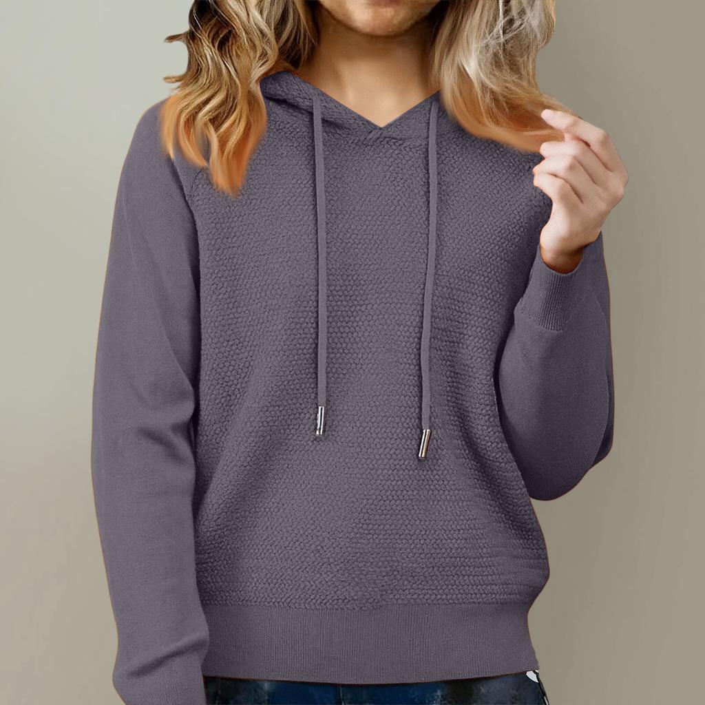 Fashionable Women's Knitted Sweater Lazy Loose Slim Hoodie Sweater