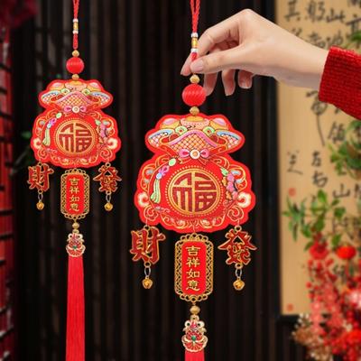 Small Lantern New Year Fish Pendant Hanging Chinese New Year Lucky Bag Pendant Red Tassels Spring Festival Ornament