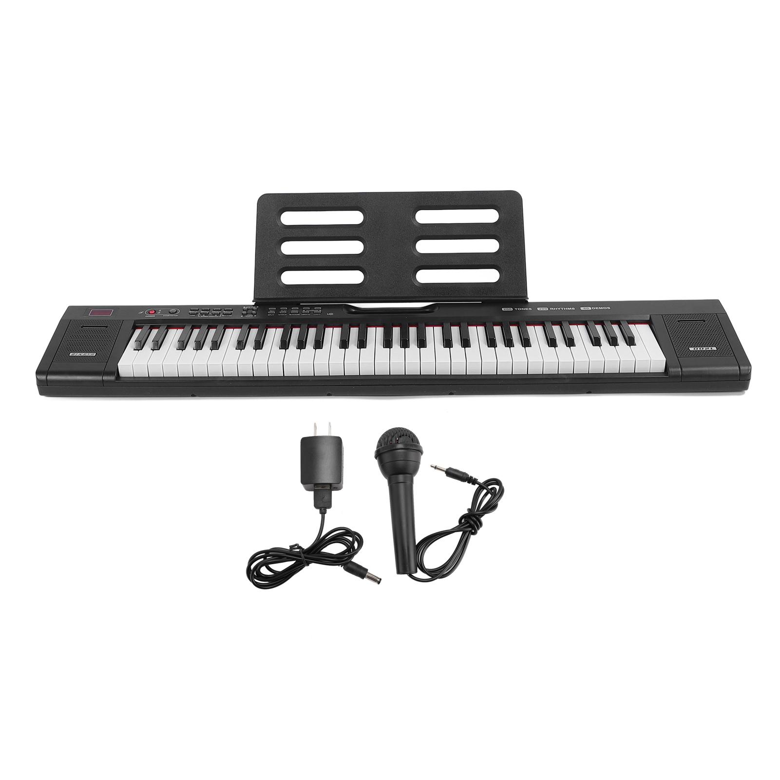 

Цифровая клавиатура пианино 61 клавиша Богатые тембры и ритмы Портативное освещение Электронная клавиатура пианино US Plug