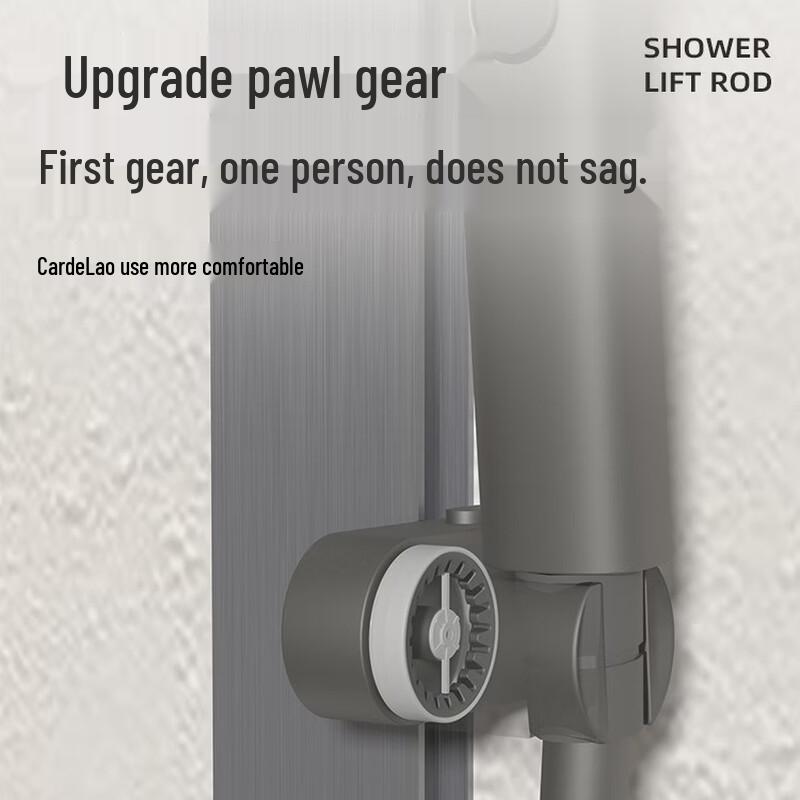 LANGZHIWEN Punch-Free Shower Head Holder with Lift Rod